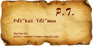 Pákai Tímea névjegykártya
